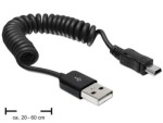 Delock kábel USB 2.0 A samec lt;-gt; USB mini samec / krútený kábel (83164)