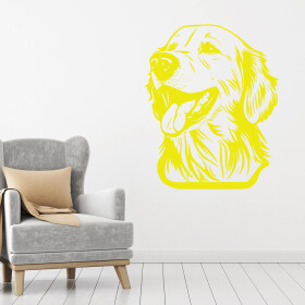 Veselá Stena Samolepka Zlatý retriever Farba: žlutá, Veľkosť: 60 x 48 cm
