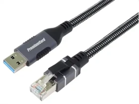 PremiumCord Ethernetový adaptér USB-A - RJ45 / Sieťový kábel / 10/100/1000 Mbit / 2 m (kunet2)