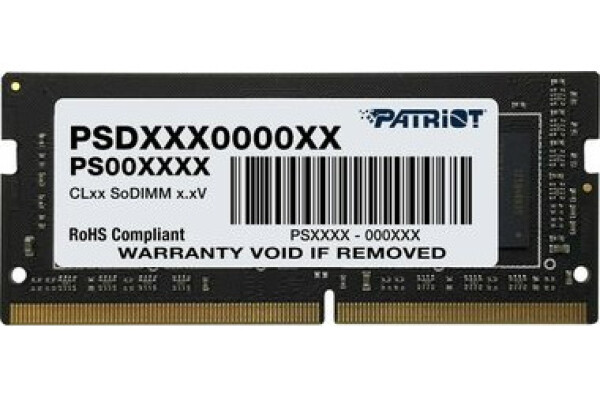 Patriot Signature 32GB (1x32GB) 3200MHz / SO-DIMM / DDR4 / CL22 / Unbuffered / Non-ECC / 1.2V (PSD432G32002S)