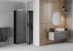 MEXEN - Rio štvrťkruhový sprchovací kút 80x80, sklo grafit, chróm 863-080-080-01-40
