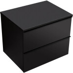 CERANO - Kúpeľňová skrinka Velora - čierna matná, úchytka čierna + doska pod umývadlo Navira Slim - 18 mm - 60x54,8x46,5 CER-664762