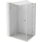 MEXEN/S - Lunar L sprchový kút dvere krídlové ľavá 70 x 80, transparent, zlato 834L-070-080-50-00-L
