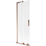 MEXEN/S - Velar L dvojkrídlová posuvná vaňová zástena 70 x 150, dekor, ružové zlato 896-070-003-31-60