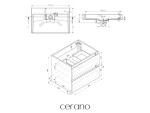 CERANO - Kúpeľňová skrinka Carole - čierna matná + umývadlo z lit. mramoru Vita - biela matná - 70x58x46 CER-669085