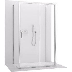CERANO - Trostenný sprchovací kút Varone LINE UL/P - 6 mm - chróm, transparentné sklo - 120x80x195 - posuvný CER-DY505-90138