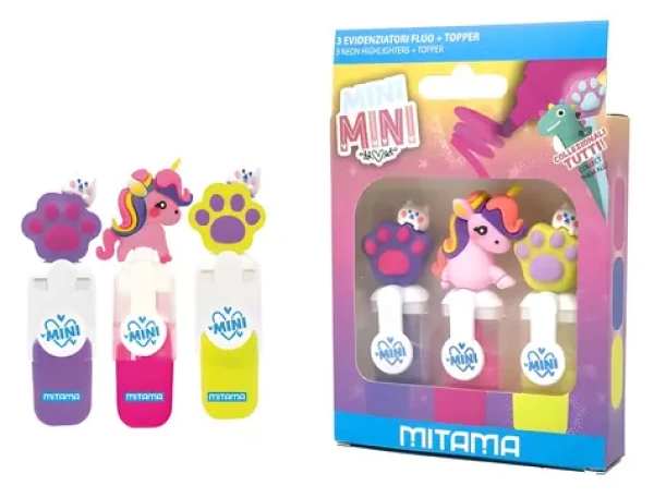 Mitama Mini Mini / Zvýrazňovač / sada 3 ks / neón / hrot 5 mm (63879)