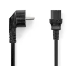 Nedis napájací kábel Typ F - IEC-320-C13 3M čierna / Napájací kábel / 230 V / 10 A / Uhlový (CEGL10015BK30)