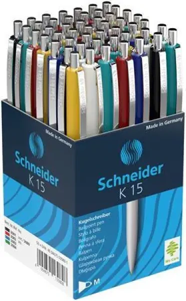 Schneider K15 mix farieb / Guľôčkové pero / Modrá náplň / 50 ks (50-3080)