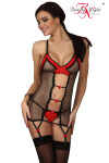 Erotická Heather chemise BEAUTY NIGHT FASHION černo-červená L/XL