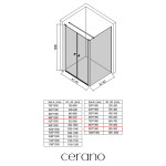 CERANO - Sprchovací kút Antelo L - Ľ/P - 6 mm - čierna matná, transparentné sklo - 92x90 - otočný CER-666550