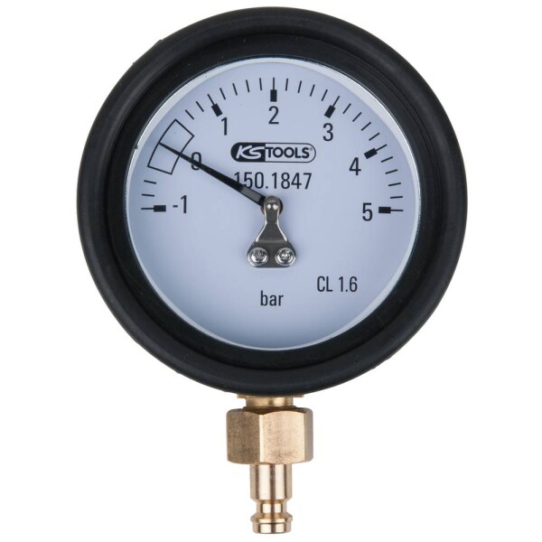 KS Tools 150.1847 Manometer 1,0 - 5,0 bar vrátane pripojovacej vsuvky a ochranného uzáveru; 150.1847