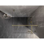 MEXEN/S - Lunar T sprchovací kút dvere krídlové pravá 80 x 80, transparent, zlato kartáčovaná 834T-080-080-55-00-P