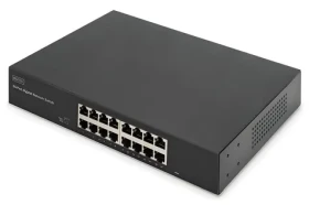 Digitus DN-80112-2 čierna / Switch / 16 portov Gigabit Ethernet / Unmanaged / 19" rack / bez ventilátora (DN-80112-2)