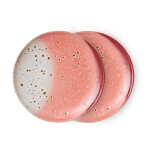 HK living Keramický dezertný tanierik 70's Lychee – sada 2 ks