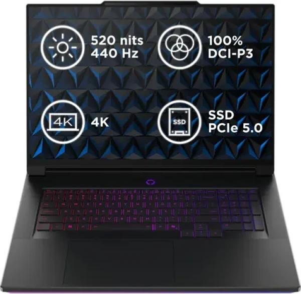 Lenovo Legion 9 18IAX10 čierna / 18" WQUXGA / Intel Core Ultra 9 275HX / 32GB / 1TB SSD / RTX 5080 16GB / Bez OS (83EY002LCK)