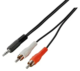 OEM Kábel Jack 3,5 mm (M) - 2x CINCH (M) 1,5 m / Audio kábel / prepojovací / čierna (11.99.4341)