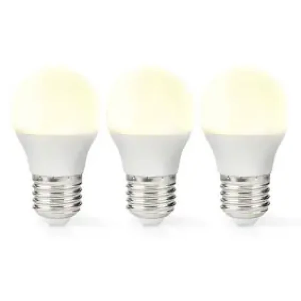 Nedis LED žiarovka E27 / G45 / 4.9 W / 470 lm / 2700 K / Teplá biela / Retro štýl / Matné / 3 ks (LBE27G452P3)