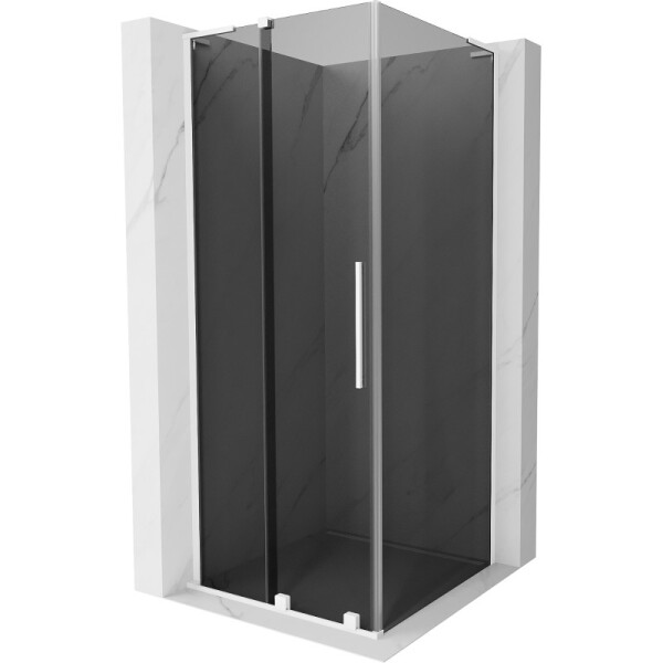 MEXEN/S - Velar L sprchovací kút, posuvné dvere 110 x 110, grafit, biela 871-110-110-43-20