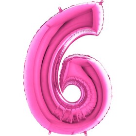 Nafukovací balónik číslo 6 ružový 102 cm extra veľký - Grabo