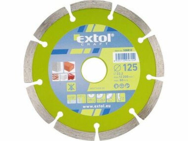 Extol-CRAFT Kotúč diamantový rezný segmentový 115x22.2 mm / suché rezanie (EX108811)