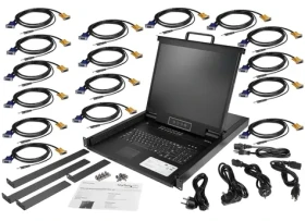 StarTech KVM konzola 16 portov 19" LCD / KVM switch / VGA / USB-PS/2 / 1U rack 19" (RKCONS1916K)