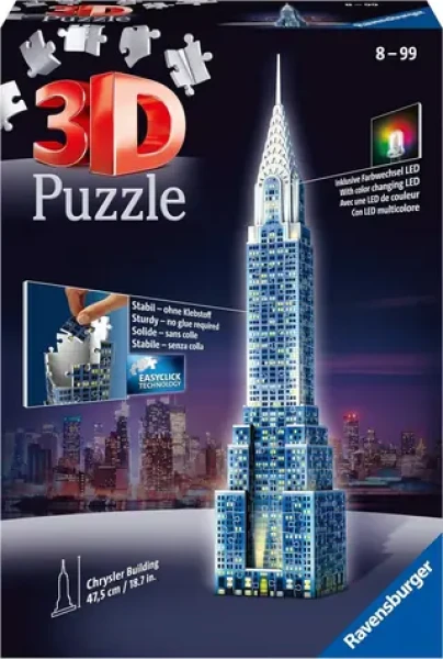Ravensburger Svietiace 3D puzzle Nočná edícia Chrysler Building
