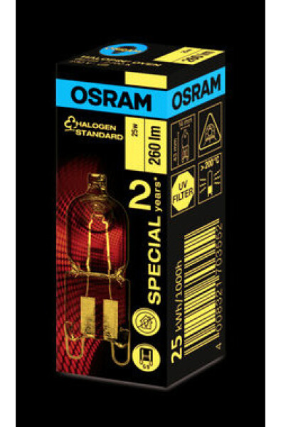 OSRAM žiarovka do rúry 25W G9 / 260lm / 2700K / 2000h / DIM / D / Sklo číre (4008321703552)