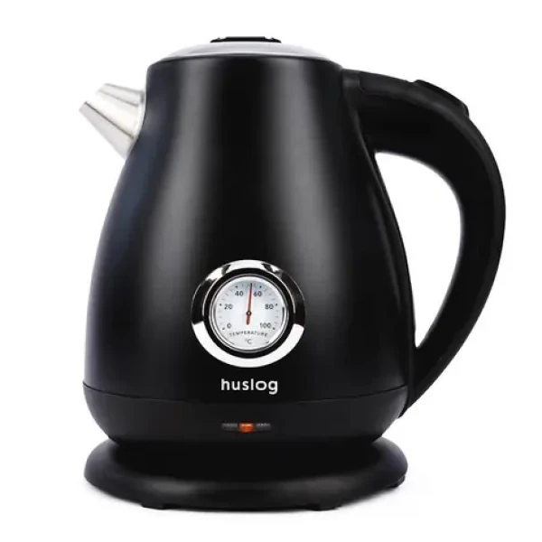 Huslog Rýchlovarná kanvica s teplomerom čierna / 2200W / 1.7 L / otočná základňa 360° (KAT00123)