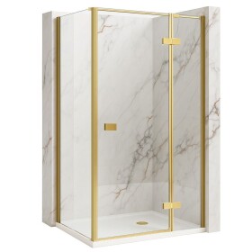 REA/S - Sprchovací kút Atlas 90x100 Brush Gold vpravo KPL-K4571
