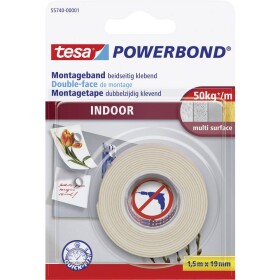 Tesa INDOOR 55740-00001-02 montážna páska tesa® POWERBOND biela (d x š) 1.5 m x 19 mm 1 ks; 55740-00001-02