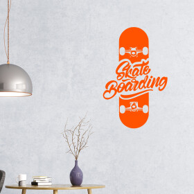 Veselá Stena Samolepka Skate Farba: oranžová, Veľkosť: 40 x 25 cm