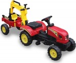 Super-Toys Traktor na pedále prívesom Koparką/ Tr3007