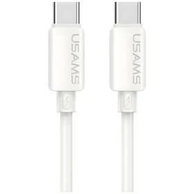 USAMS U98 biela / Nabíjací a dátový kábel USB-C - USB-C / 60W / 3A / 1m (SJ787USB02)