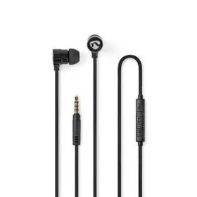 Nedis Káblová Slúchadlá čierna / 3.5 mm / Dĺžka kábla: 1.20 m / Vstavaný mikrofón / Ovládanie Hlasitosti (HPWD5020BK)