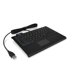 Keysonic KSK-3210ELU (UK) čierna / Klávesnica / Super-Mini / Touchpad / Podsvietenie / USB (61024)