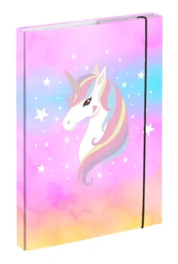 BAAGL Dosky na školské zošity A4 Rainbow Unicorn / 23x32x3 cm (A-33016)