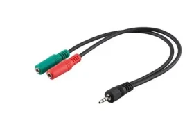 PremiumCord Adaptér 4pin 3.5mm - 2x Stereo 3.5mm / M/2xF (KJR-33)