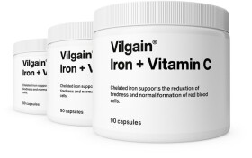 Vilgain Železo + Vitamín C – 3× 90 kapsúl