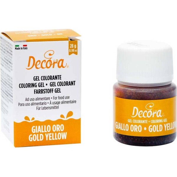 Gélová farba zlatom žltá 28 g - Decora