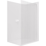 CERANO - Sprchová zástena Walk-in Crystal Ľ/P - 8 mm - bezvzperový systém - biela matná, ryhované sklo - 120x200 CER-8050BD6742