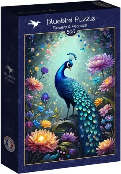 BlueBird Puzzle Kvety a páv
