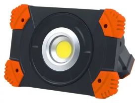 Solight LED reflektor 10W oranžovo-čierna / prenosný / nabíjací / 1000lm