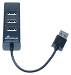 MediaRange USB hub čierna / 4 porty / USB 2.0 / Plug and Play (MRCS502)
