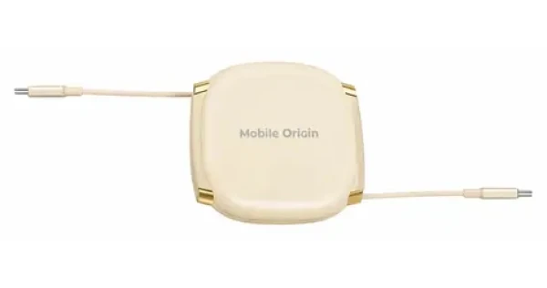 Mobile Origin CB7 béžová / Samonavíjací kábel / USB-C na USB-C / 100 W / 1 m (MO-CB7-BG)