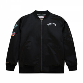 Bunda Mitchell Ness Lightweight Satin Bomber San Antonio Spurs SJKT6599-SASYYPPPBLCK pánska