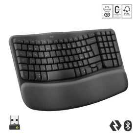 Logitech Wave Keys čierna / Ergonomická klávesnica / Bluetooth (920-012307)
