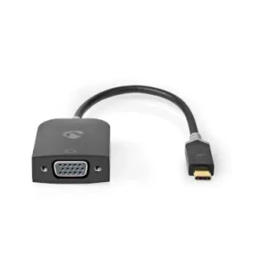 Nedis adaptér USB-C - VGA antracitová / Adaptér / USB 3.2 Gen 1 / 1920x1200 / okrúhly / pozlátené / 0,20 m (CCBW64852AT02)
