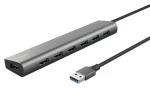 Trust Halyx strieborná / USB hub / 7x USB-A 3.2 Gen 1 / hliníkové telo (24967)