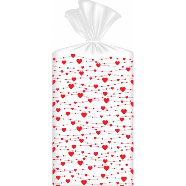 Maličká taštička na sladkosti a čokoládu 10ks 21x11cm srdiečka - Alvarak - Alvarak